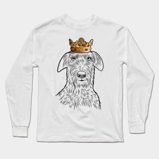 Scottish Deerhound Dog King Queen Wearing Crown Long Sleeve T-Shirt